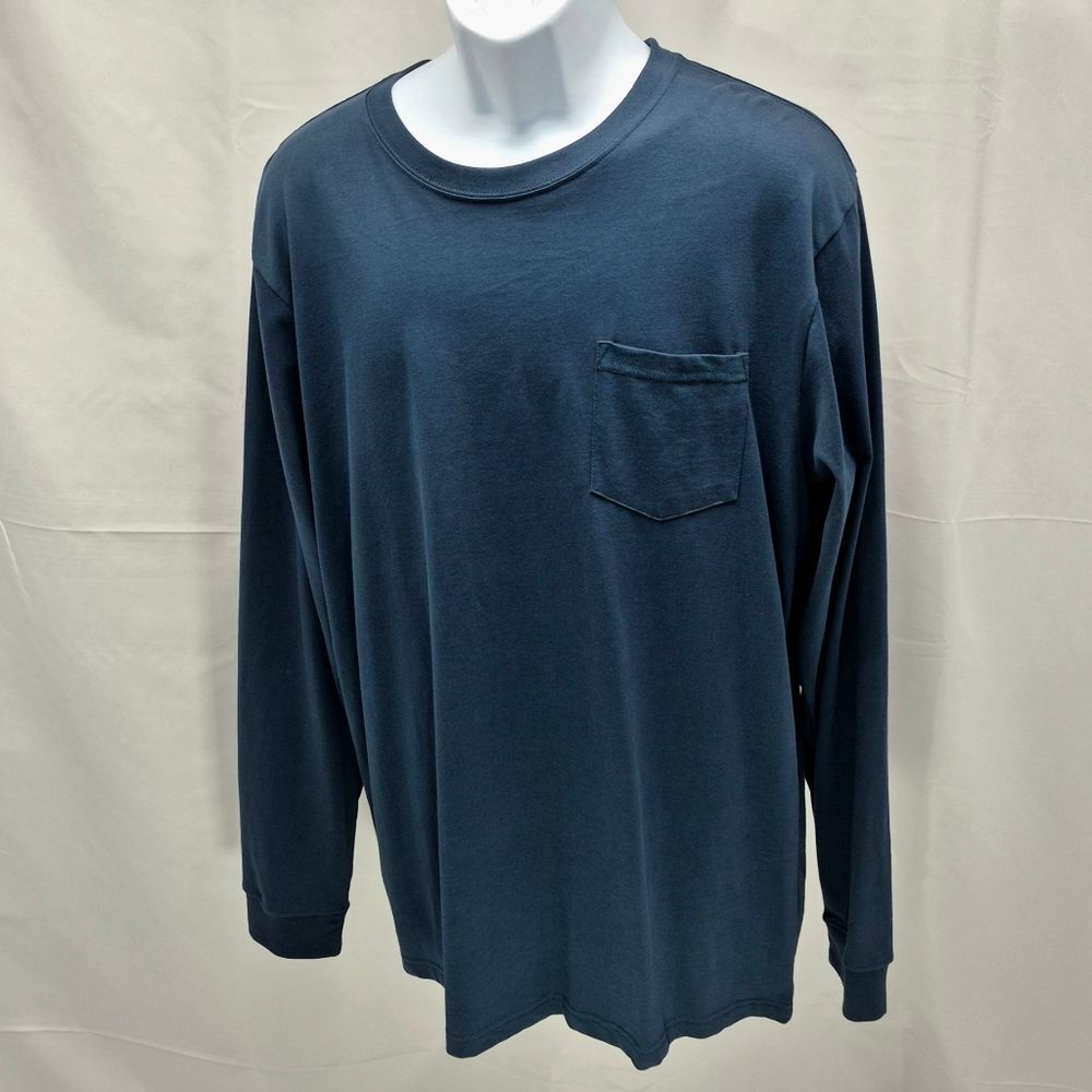 Fish Hippie Balao Pocket TeeLong Sleeved Blue Slate Men's Large